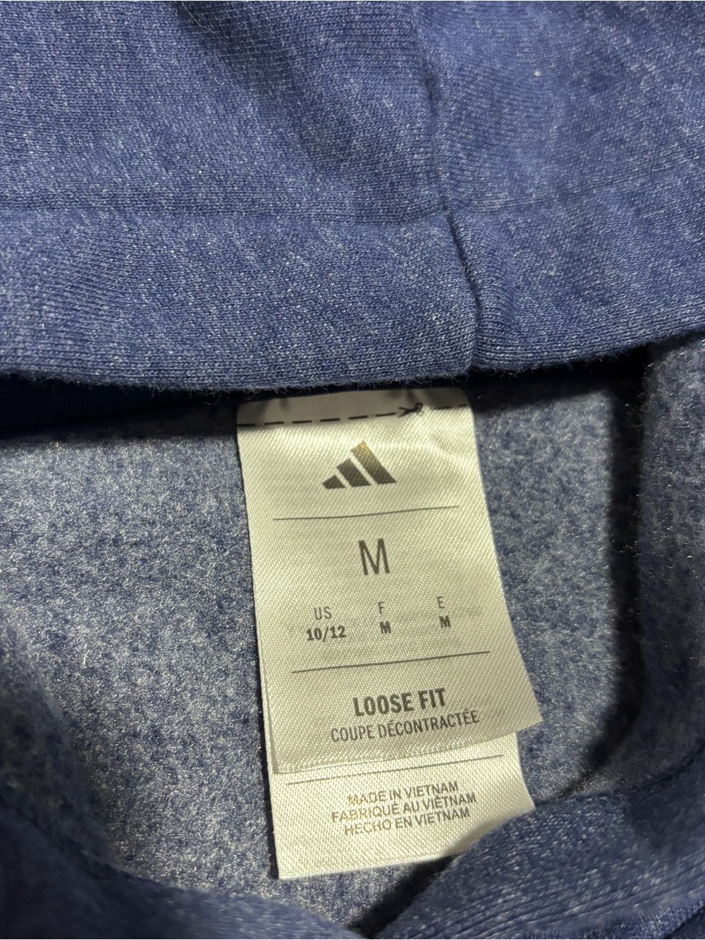 Girls Adidas Long Sleeve Graphic Fleece Hoodie | Navy Blue | Size Medium (10/12) - Picture 3 of 9